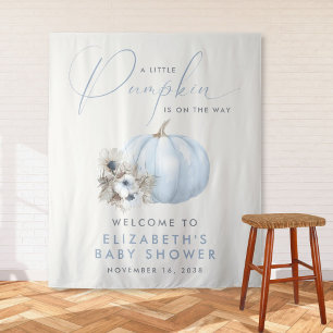 Little Pumpkin Baby Boy Shower Welcome Tapestry