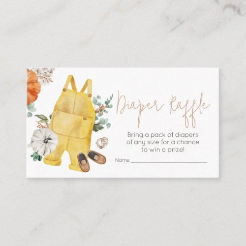 Little Pumpkin Baby Clothes Diaper Raffle Enclosure Card