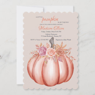 Little Pumpkin Baby Girl Shower Invitation
