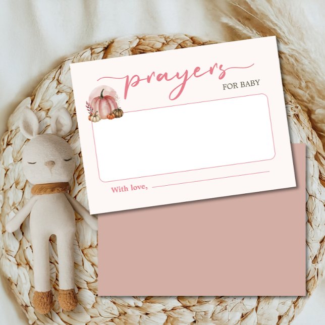 Little Pumpkin Baby Girl Shower Prayers For Baby Enclosure Card (Creator Uploaded)