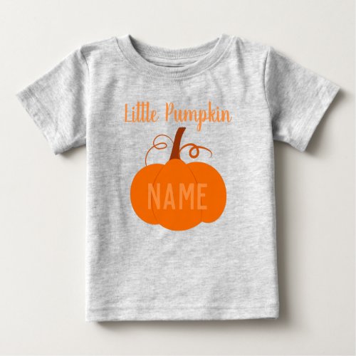 Little Pumpkin Baby Name Fall Baby T_Shirt