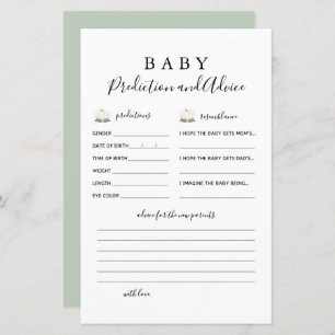 Little Pumpkin Baby Prediction and Advice Cards