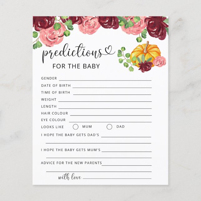 Little pumpkin baby predictions and advice (Front)