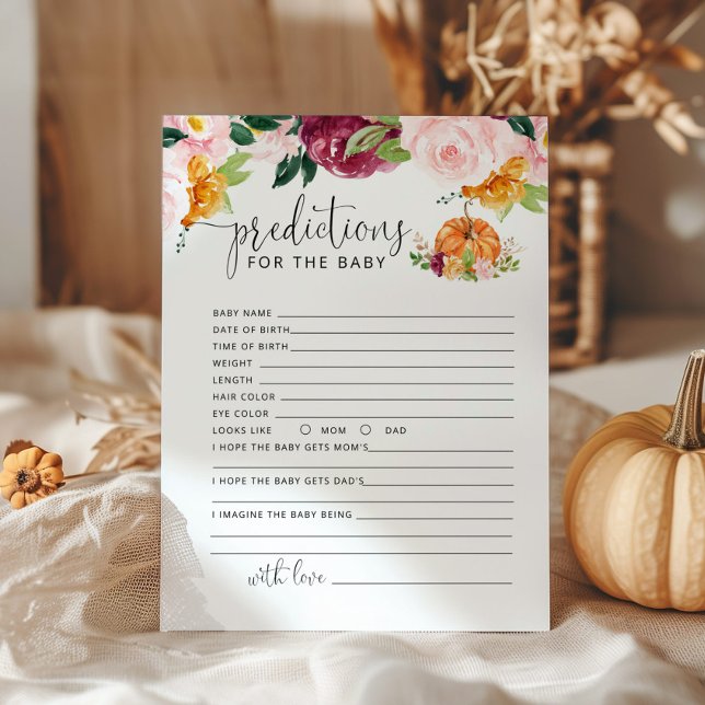 Little pumpkin baby predictions card (Creator Uploaded)