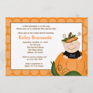 Little Pumpkin Baby Shower 5x7 Invitation