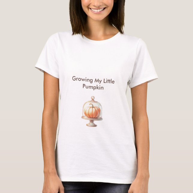 Little Pumpkin Baby Shower – Autumn Chic Mom-to-Be T-Shirt (Front)