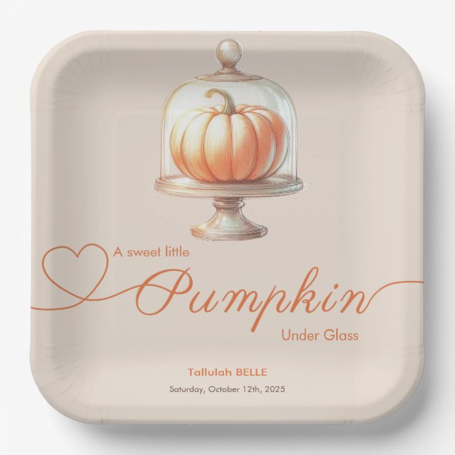 Little Pumpkin Baby Shower – Autumn Chic Paper Plates (Front)
