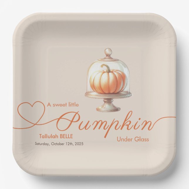 Little Pumpkin Baby Shower – Autumn Chic Paper Plates (Front)