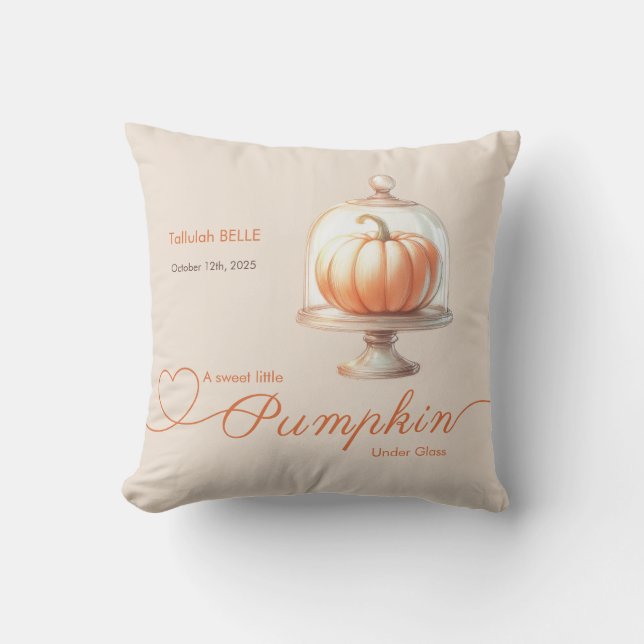 Little Pumpkin Baby Shower – Autumn Chic Throw Pillow (Front)