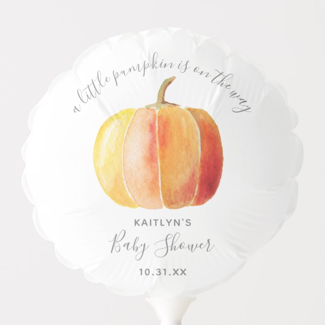 Little Pumpkin Baby Shower Balloon (Front)
