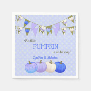 Little Pumpkin Baby Shower Blue Ivory Lavender Napkins