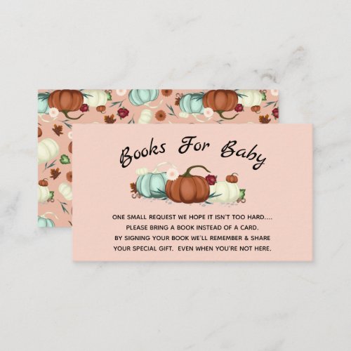 Little Pumpkin Baby Shower Book Request Card