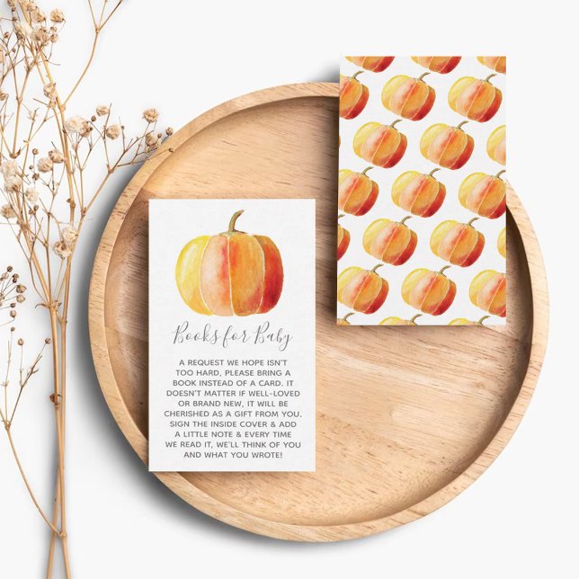 Little Pumpkin Baby Shower Book Request Enclosure Card (Creator Uploaded)