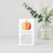Little Pumpkin Baby Shower Book Request Enclosure Card (Standing Front)