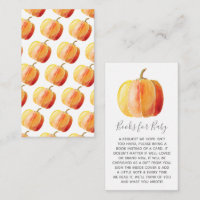 Little Pumpkin Baby Shower Book Request Enclosure Card