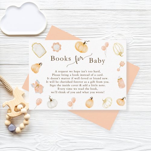 Little Pumpkin Baby Shower Books for Baby Enclosure Card