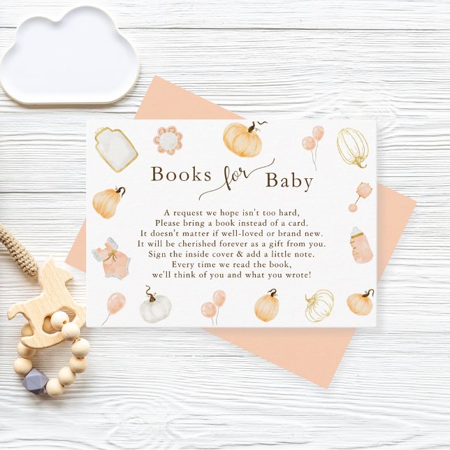 Little Pumpkin Baby Shower Books for Baby Enclosure Card (Creator Uploaded)
