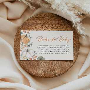 Little Pumpkin Baby Shower Books For Baby Enclosure Card
