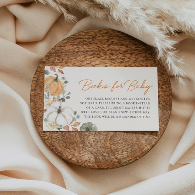 Little Pumpkin Baby Shower Books For Baby Enclosure Card (Creator Uploaded)