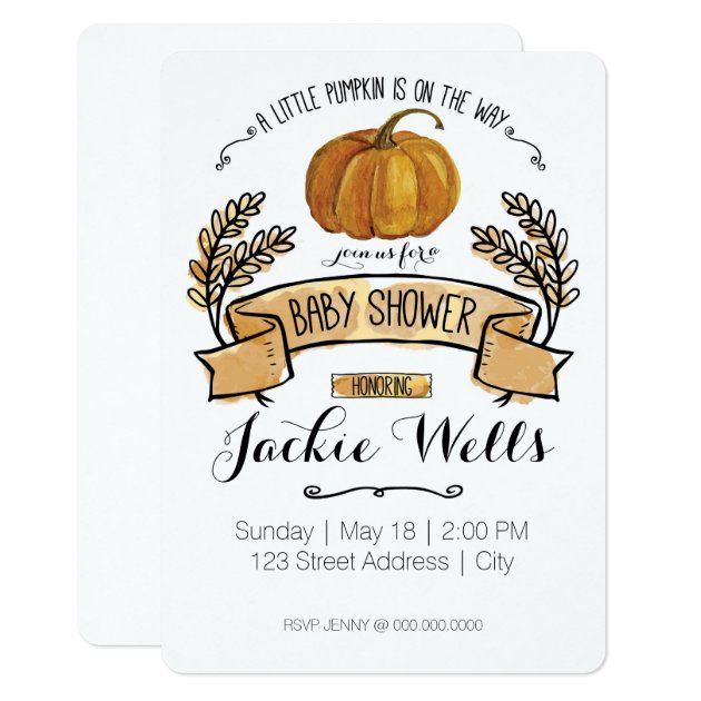 Little Pumpkin Baby Shower Invitation