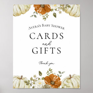 Little Pumpkin Baby Shower Cards and Gifts Sign