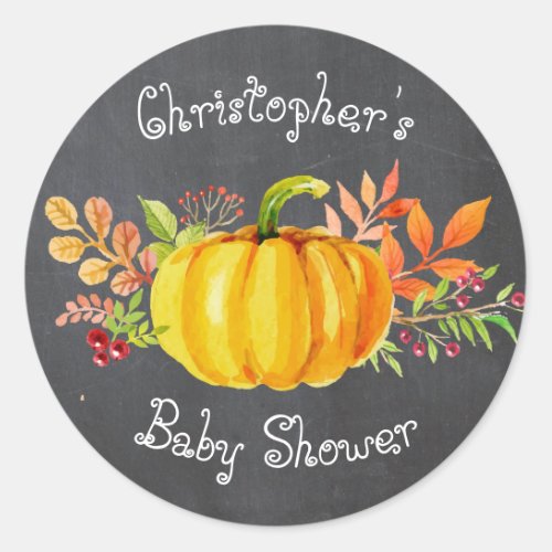Little Pumpkin Baby Shower chalkboard Sticker