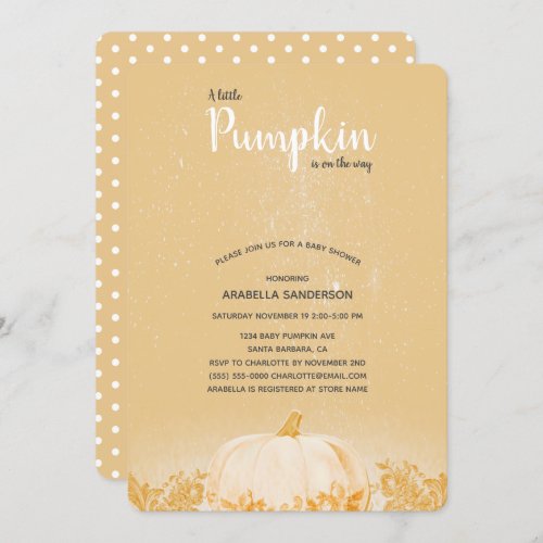 Little Pumpkin Baby Shower Confetti Invitation