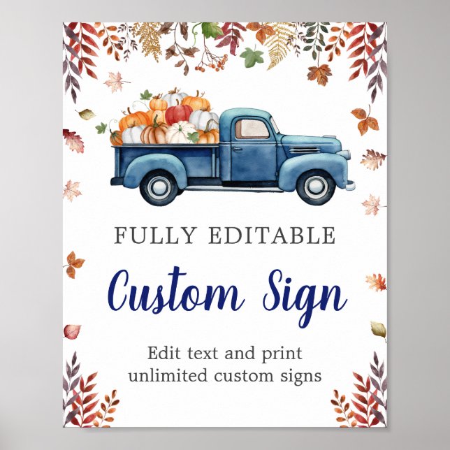 Little Pumpkin Baby Shower Custom Sign (Front)