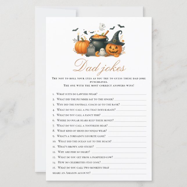 Little Pumpkin Baby Shower Dad Jock Activity Games (Front)