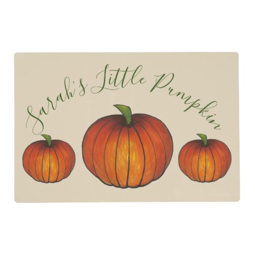 Little Pumpkin Baby Shower Decor Orange October Placemat
