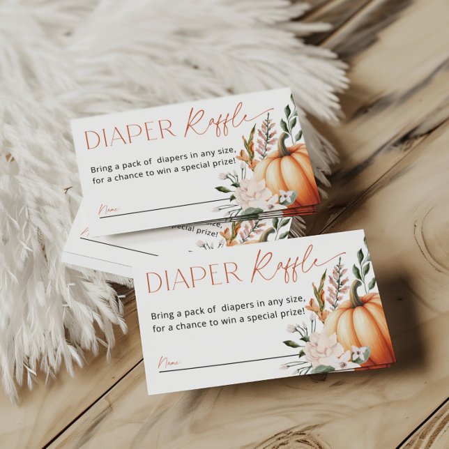 Little Pumpkin Baby Shower Diaper Raffle Enclosure Card (Creator Uploaded)