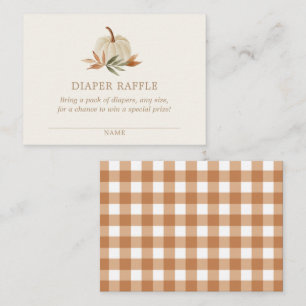 Little Pumpkin Baby Shower Diaper Raffle Ticket Enclosure Card