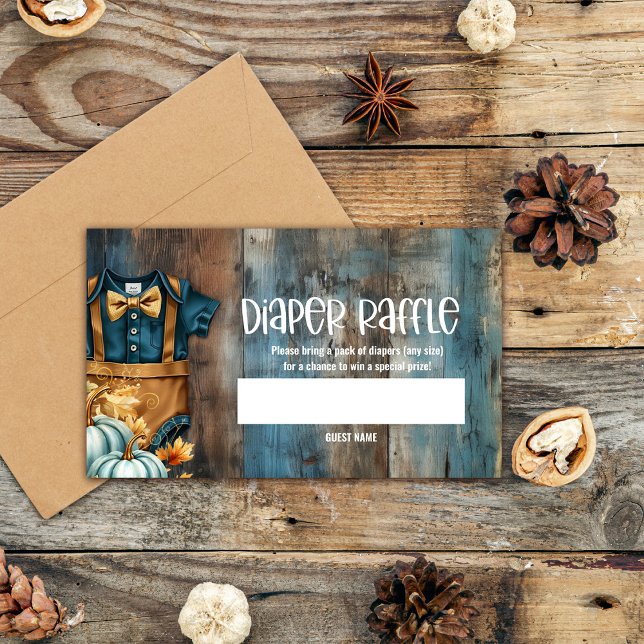 Little Pumpkin Baby Shower Diaper Raffle Tickets Enclosure Card (Creator Uploaded)