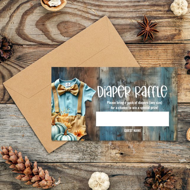 Little Pumpkin Baby Shower Diaper Raffle Tickets Enclosure Card (Creator Uploaded)