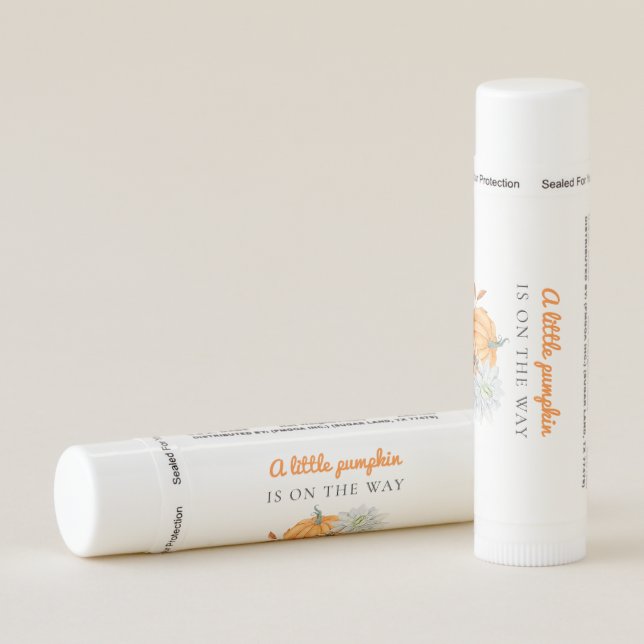 Little Pumpkin Baby Shower Elegant Simple Modern  Lip Balm (Rotated Right)