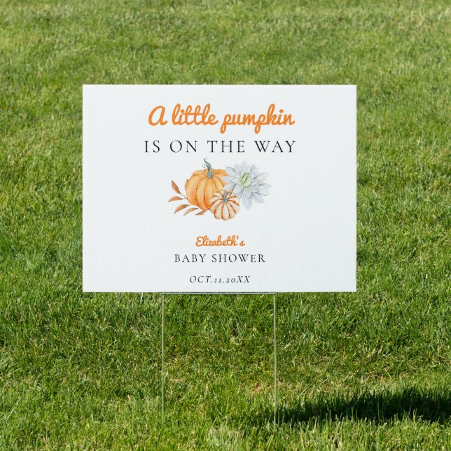 Little Pumpkin Baby Shower Elegant Simple Modern  Sign (Insitu)