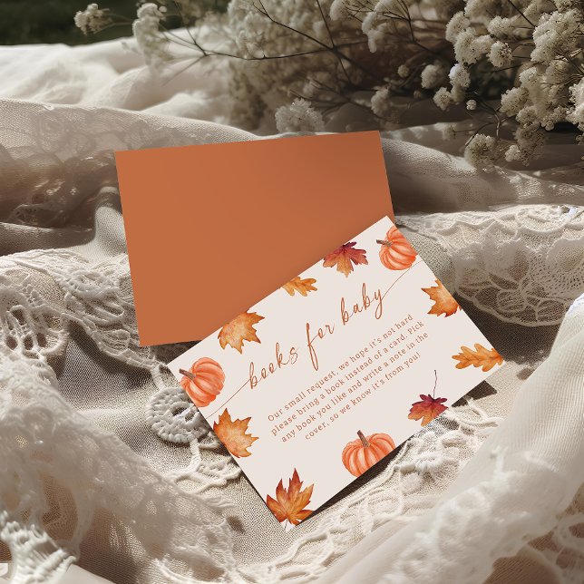 Little Pumpkin Baby Shower Fall Books For Baby Enclosure Card (Creator Uploaded)