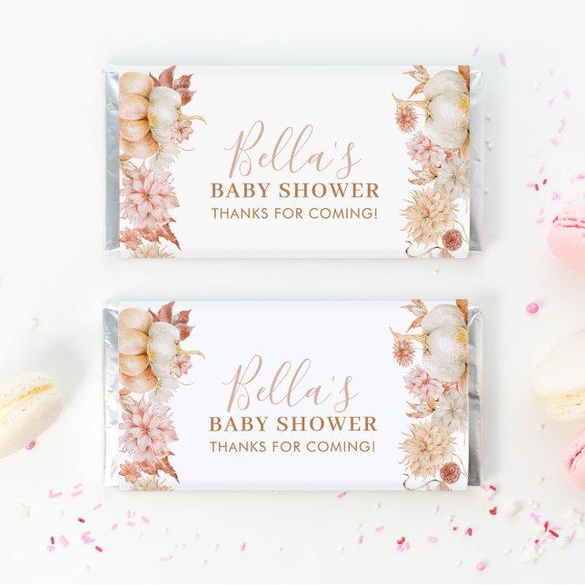 Little Pumpkin Baby Shower Fall Chocolate  Hershey Bar Favors (A little pumpkin is on the way! Baby shower chocolate bar favors)