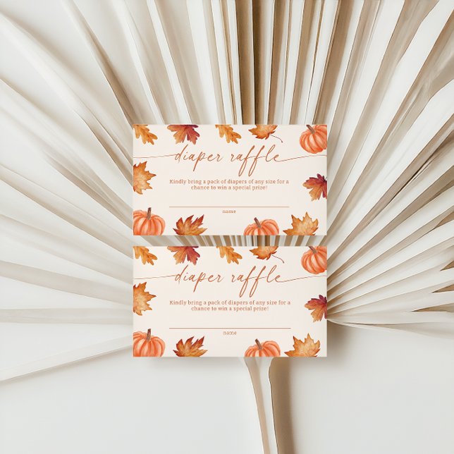 Little Pumpkin Baby Shower Fall Diaper Raffle Card (Creator Uploaded)