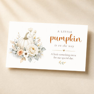 Little Pumpkin Baby Shower Fall Enclosure Card