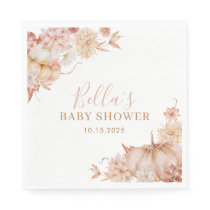 Little Pumpkin Baby Shower Fall Pink Floral  Napkins