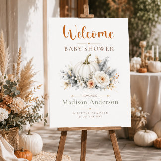 Little Pumpkin Baby Shower Fall Welcome Sign