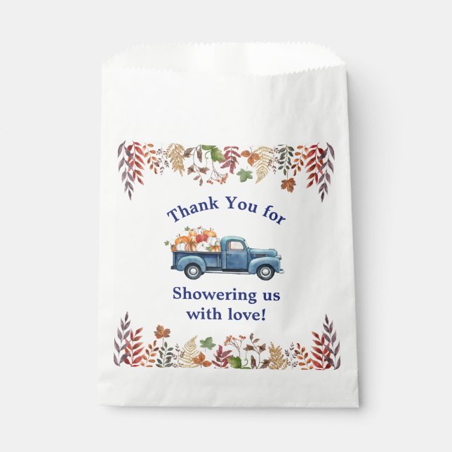 Little Pumpkin Baby Shower Favor Bags (Front)