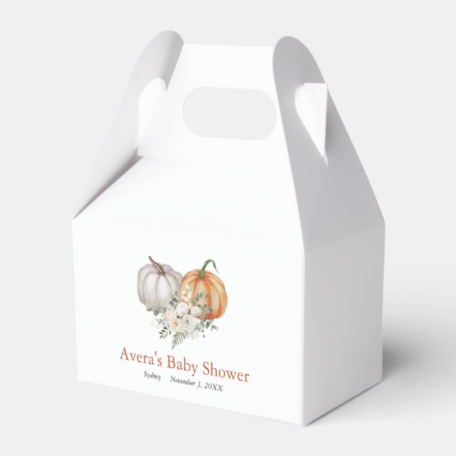 Little Pumpkin Baby Shower Favor Boxes (Front Side)