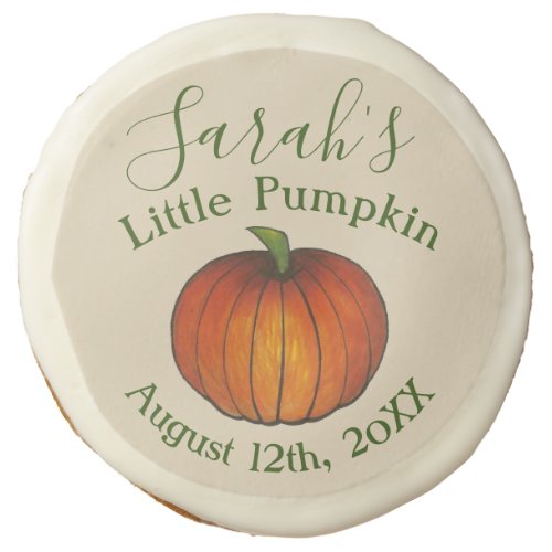 Little Pumpkin Baby Shower Favor Orange October Sugar Cookie