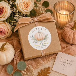  Little Pumpkin Baby Shower Favor Sticker - Orange