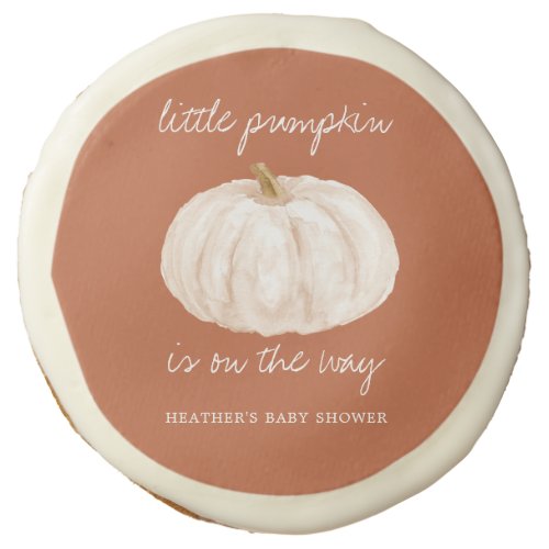 Little Pumpkin Baby Shower Favor Sugar Cookie