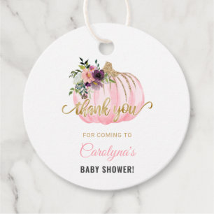 Little Pumpkin Baby Shower Favor Tag - Circle