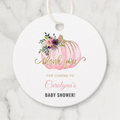 Little Pumpkin Baby Shower Favor Tag _ Circle