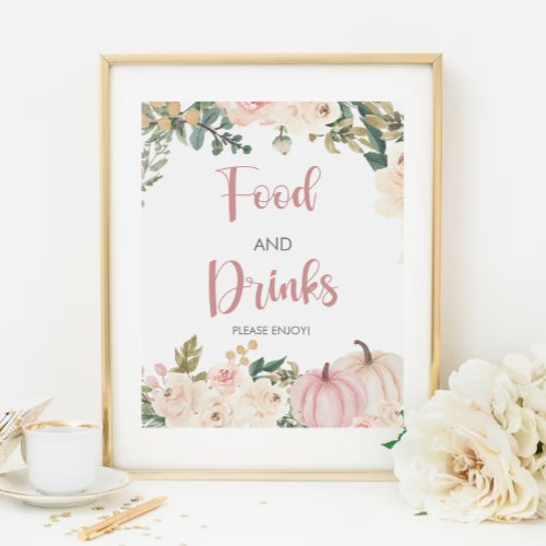 Little Pumpkin Baby Shower Food and Drinks Sign